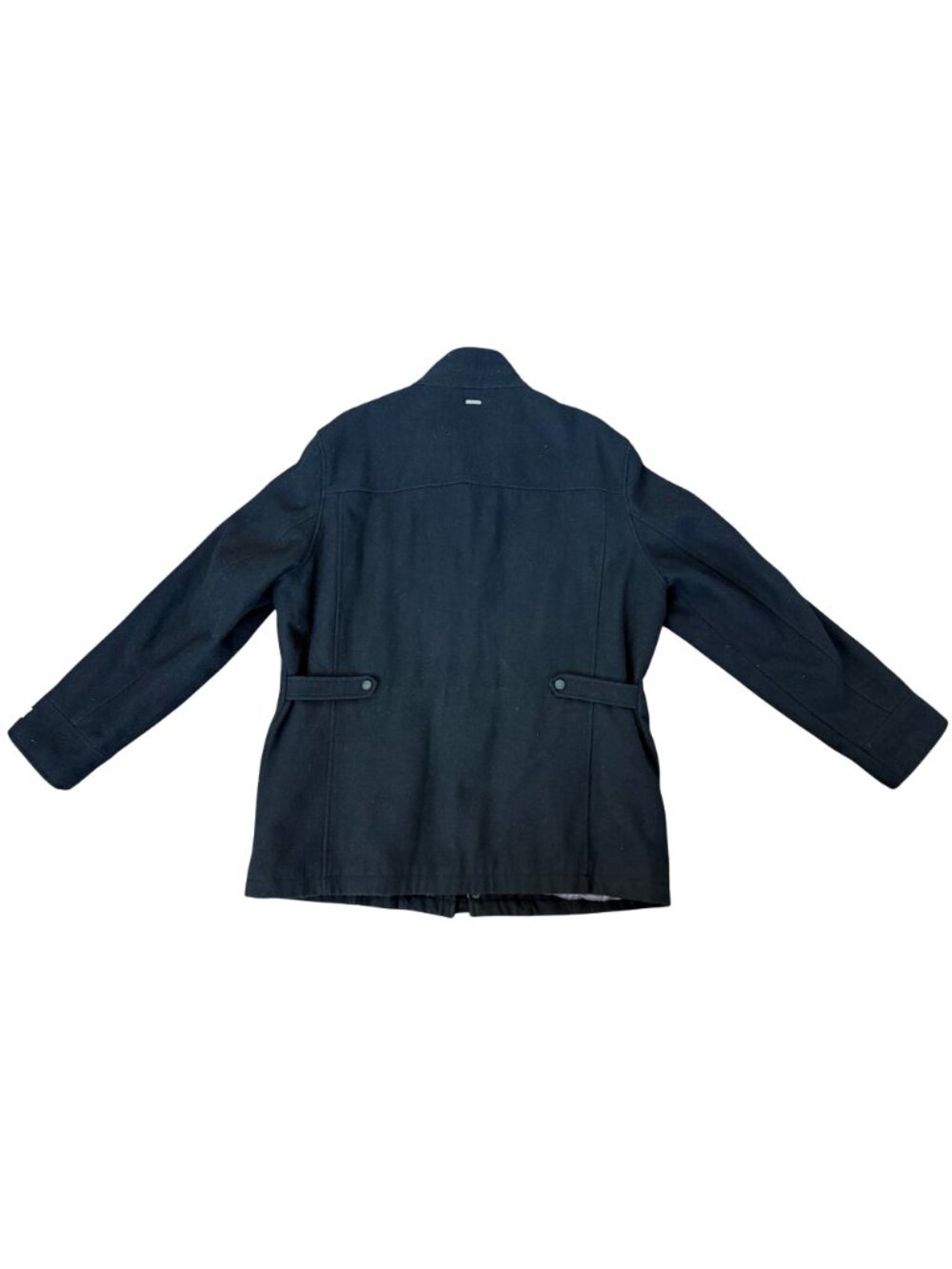 Calvin Klein Field Coat Men's Black Lg Wool Blend Zip Button 4 Pockets Solid - Picture 2 of 13